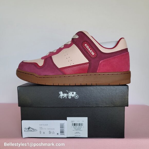 COACH Low Top Leather and Suede Sneakers C201- Pink color- Women’s US Size 9B ⭐ - Picture 16 of 16
